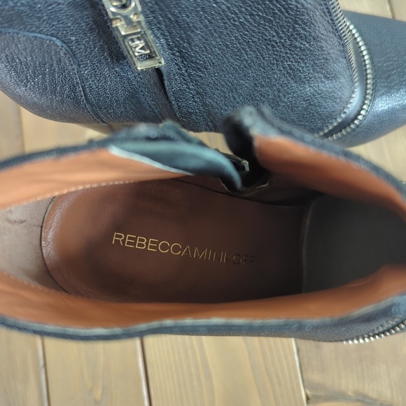 Rebecca Minkoff Black Leather Zipper Ankle Boots - Picture 14 of 14